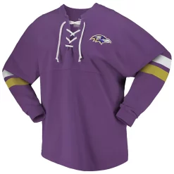 Women's Fanatics Branded Purple Baltimore Ravens Spirit Jersey Lace-Up V-Neck Long Sleeve T-Shirt -Fanatics Clothing Shop 6220654 ALT2