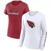 Women's Fanatics Branded Cardinal/White Arizona Cardinals Short & Long Sleeve T-Shirt Combo Pack -Fanatics Clothing Shop 6221877